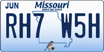 MO license plate RH7W5H