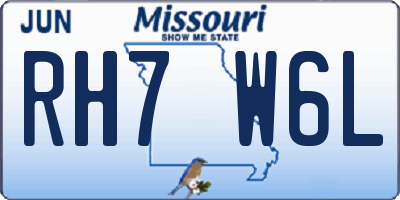 MO license plate RH7W6L