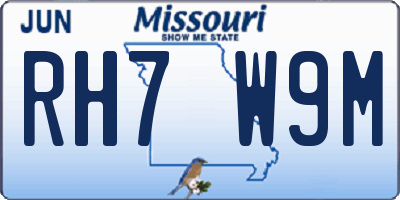MO license plate RH7W9M