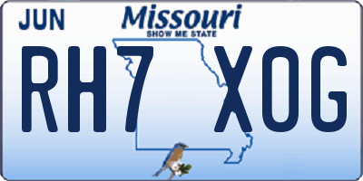 MO license plate RH7X0G