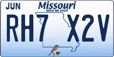 MO license plate RH7X2V