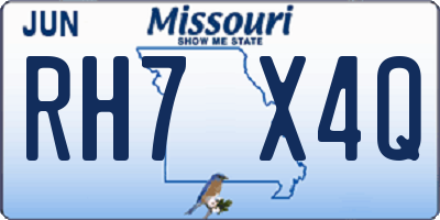 MO license plate RH7X4Q