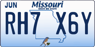 MO license plate RH7X6Y