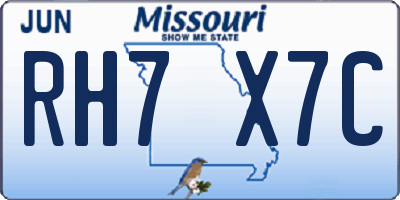 MO license plate RH7X7C