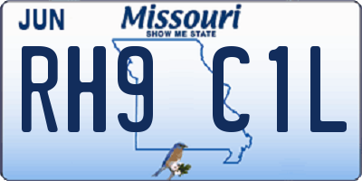 MO license plate RH9C1L