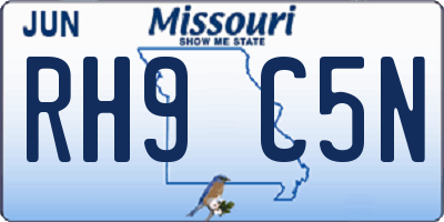 MO license plate RH9C5N