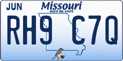 MO license plate RH9C7Q
