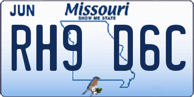 MO license plate RH9D6C