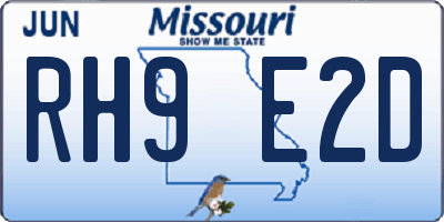 MO license plate RH9E2D