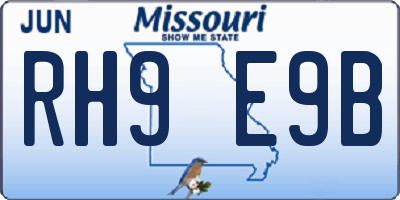 MO license plate RH9E9B