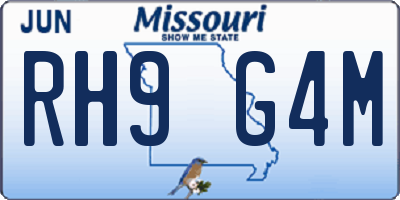 MO license plate RH9G4M