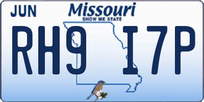 MO license plate RH9I7P