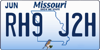 MO license plate RH9J2H