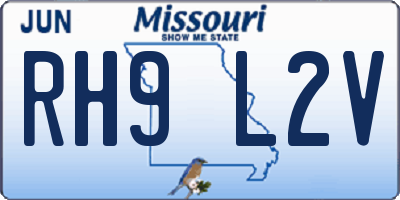 MO license plate RH9L2V