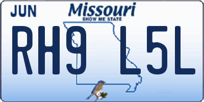 MO license plate RH9L5L