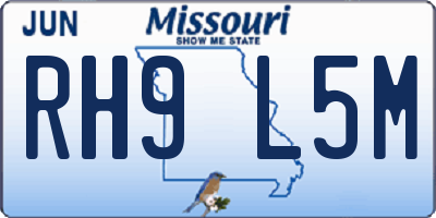 MO license plate RH9L5M