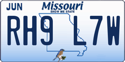 MO license plate RH9L7W