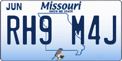 MO license plate RH9M4J
