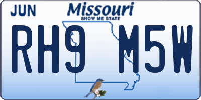 MO license plate RH9M5W