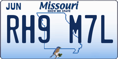 MO license plate RH9M7L