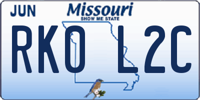 MO license plate RK0L2C
