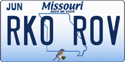 MO license plate RK0R0V