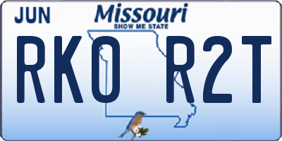 MO license plate RK0R2T