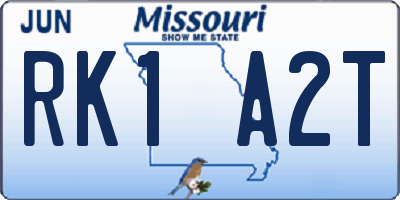 MO license plate RK1A2T