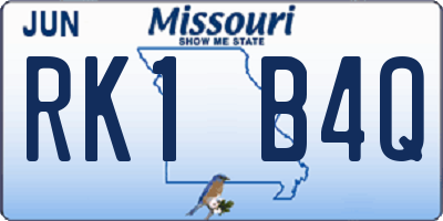 MO license plate RK1B4Q