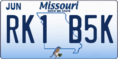 MO license plate RK1B5K