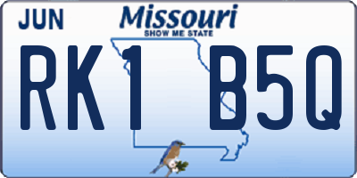 MO license plate RK1B5Q