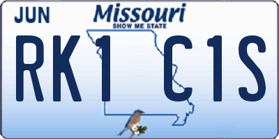 MO license plate RK1C1S