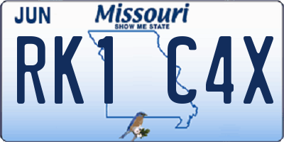MO license plate RK1C4X