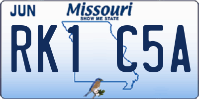 MO license plate RK1C5A
