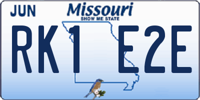 MO license plate RK1E2E