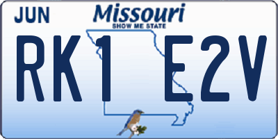 MO license plate RK1E2V
