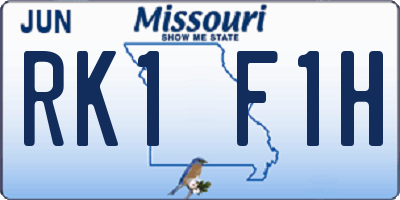 MO license plate RK1F1H