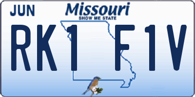 MO license plate RK1F1V