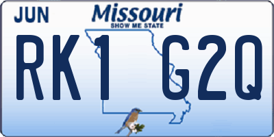 MO license plate RK1G2Q