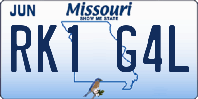 MO license plate RK1G4L