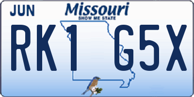 MO license plate RK1G5X