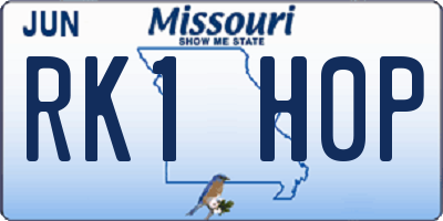 MO license plate RK1H0P
