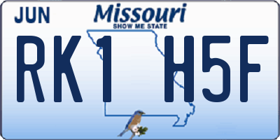 MO license plate RK1H5F