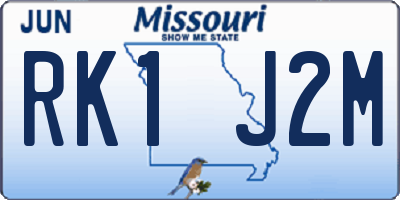 MO license plate RK1J2M