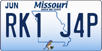 MO license plate RK1J4P