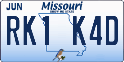 MO license plate RK1K4D