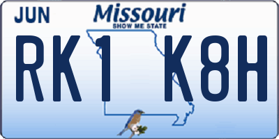 MO license plate RK1K8H