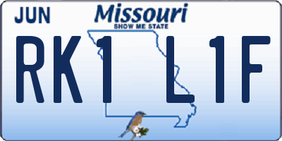 MO license plate RK1L1F