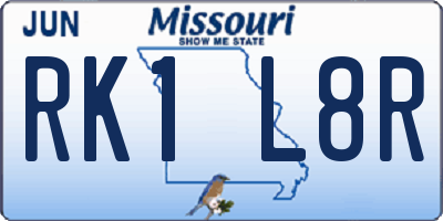 MO license plate RK1L8R