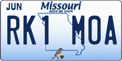 MO license plate RK1M0A